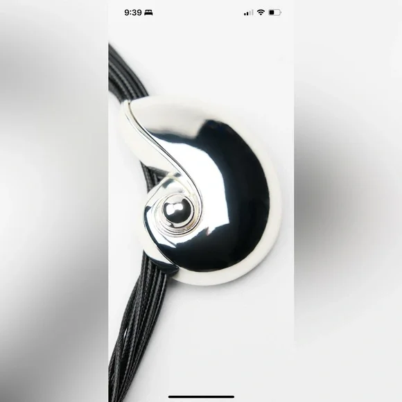 Some 2 bubbles on silver surface Snail shell rope necklace Zara lot #1 - Picture 5 of 14